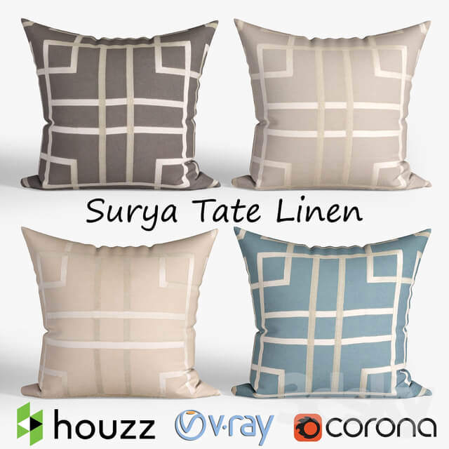 Decorative pillows Houzz Surya Hessian Linen set 064