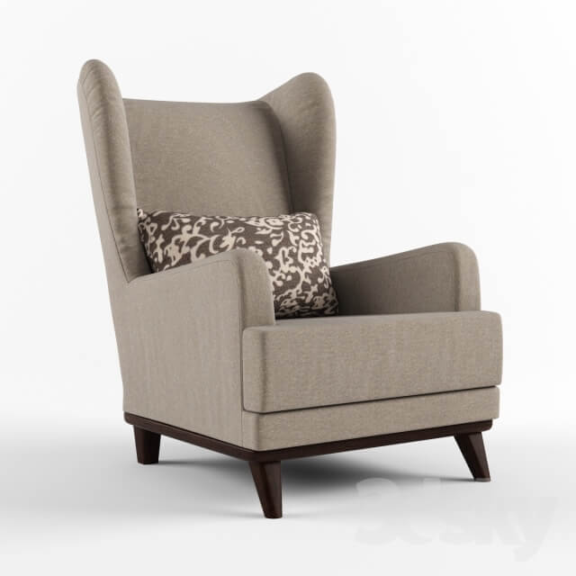 Armchair with headrest speakers and pillow