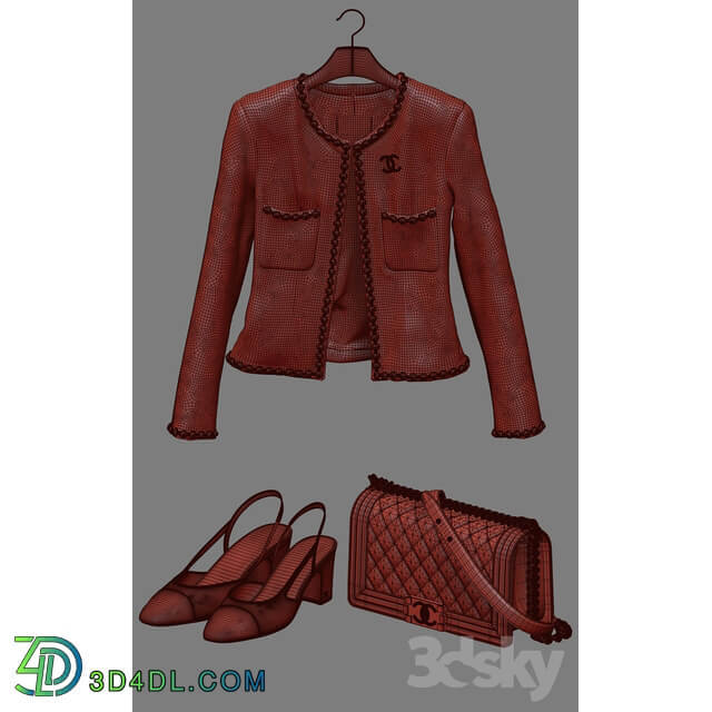 Chanel set Clothes 3D Models