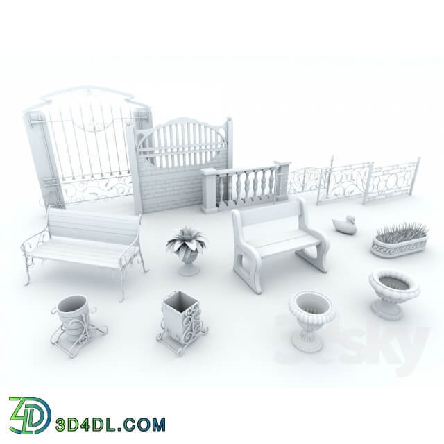 Structure and exterior items 3D Models