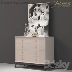 Sideboard Chest of drawer juliette interiors Italian Art Deco Inspired Designer Lacquered Chest of Drawers 