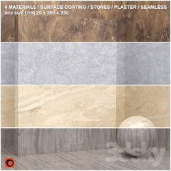4 materials seamless stone plaster set 10 