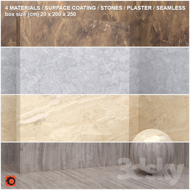 4 materials seamless stone plaster set 10