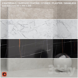4 materials seamless stone plaster set 12 