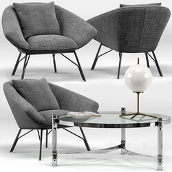 Soren Lounge Chair Eichholtz Trento Coffee Table 