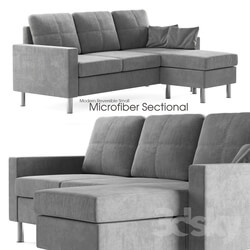 Modern Reversible Small Microfiber Sectional 