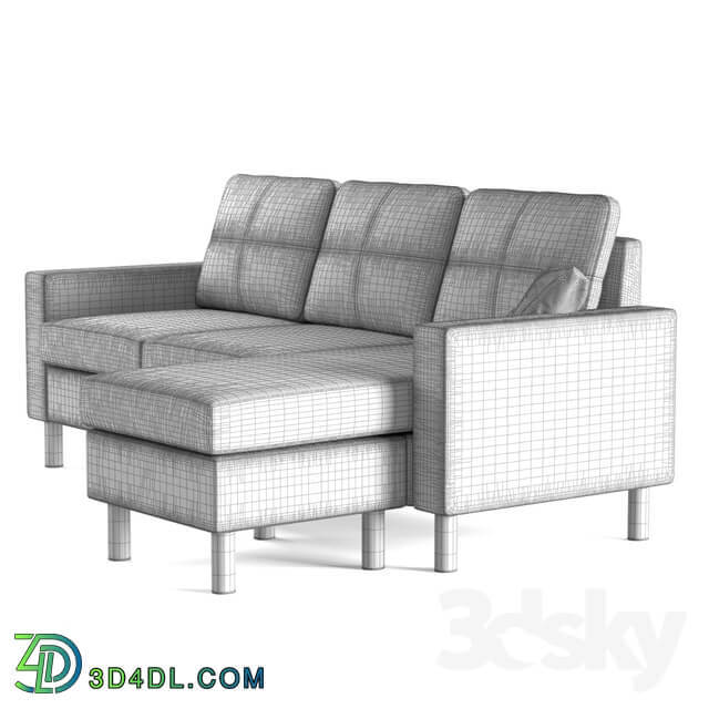 Modern Reversible Small Microfiber Sectional