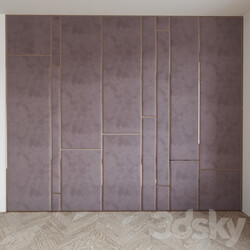 Upholstered dusty pink wall panel 