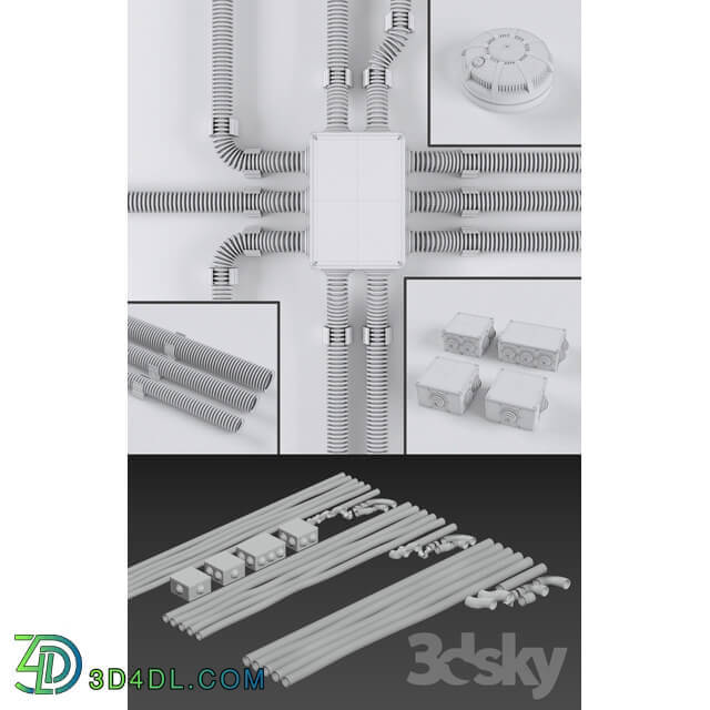 Set of wires for electrical wiring in corrugation