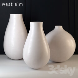 West Elm Oversized Pure White Ceramic Vases 