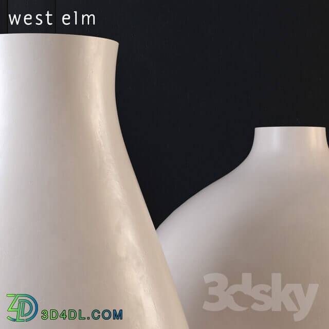 West Elm Oversized Pure White Ceramic Vases