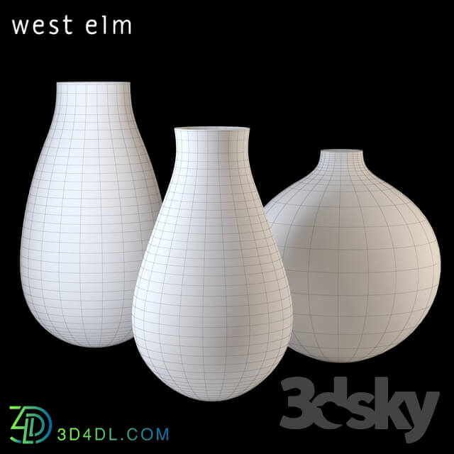 West Elm Oversized Pure White Ceramic Vases