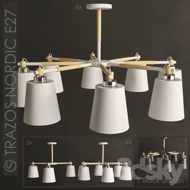 TRAZOS NORDIC E27 Pendant light 3D Models