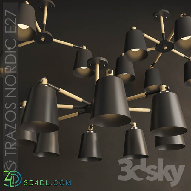 TRAZOS NORDIC E27 Pendant light 3D Models