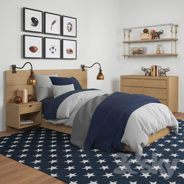 CALLUM FLOATING NIGHTSTAND PLATFORM BED Restoration Hardware