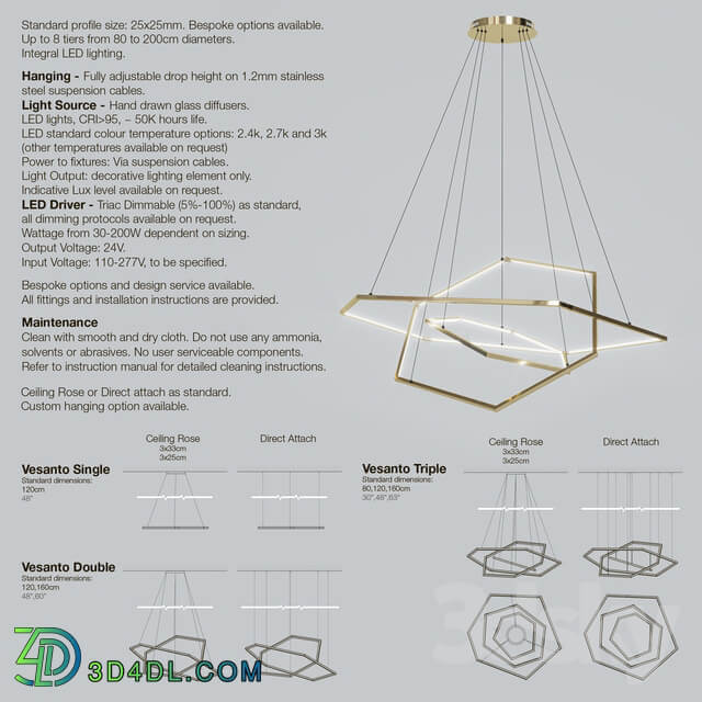 Vesanto chandelier Pendant light 3D Models