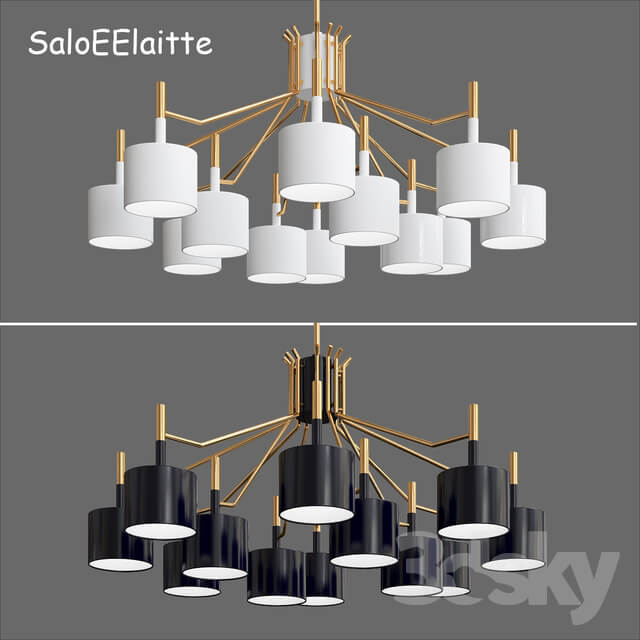 BlackWhite Shades Living Room Led Pendant Chandelier