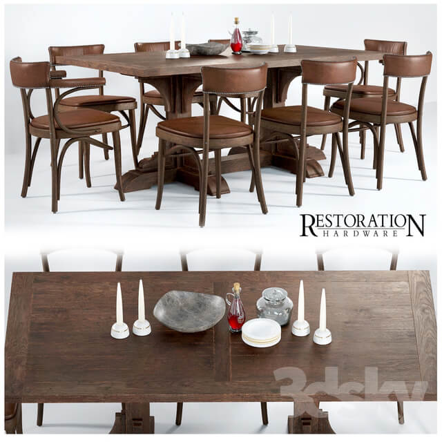 Table Chair Dining group RESTORATION HARDWARE