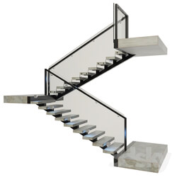 Ladder made of concrete metal and glass with backlight illuminated PROFI LED IP44 