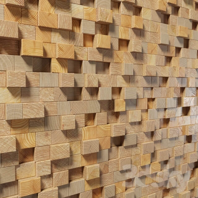 Wooden 3d panel