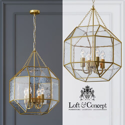 Pendant Light Glass Metal Cage Pendant Gold 4 