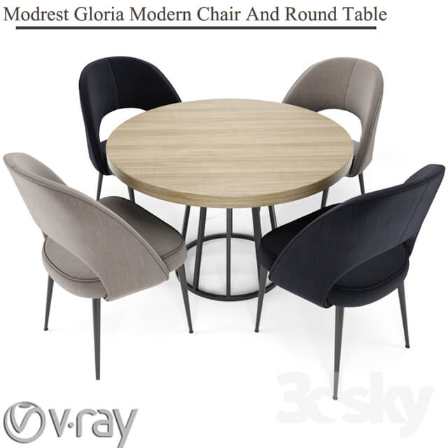 Table Chair Modrest Gloria Modern Chair And Round Table