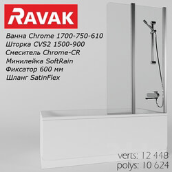 bathtub RAVAK CHROME 