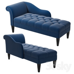 Harrison Tufted Chaise Lounge Midnight Blue 