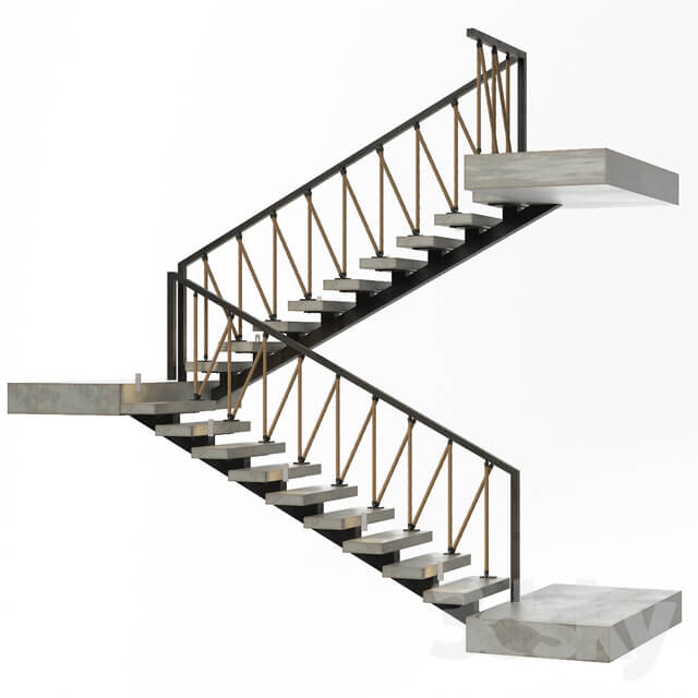 Stairs of concrete metal and rope illuminated Astro 7481 Borgo 43