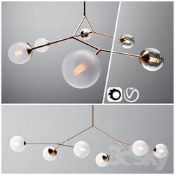Contemporary branching bubble 6 chandelier Dendroid 4 cor v ray Pendant light 3D Models 