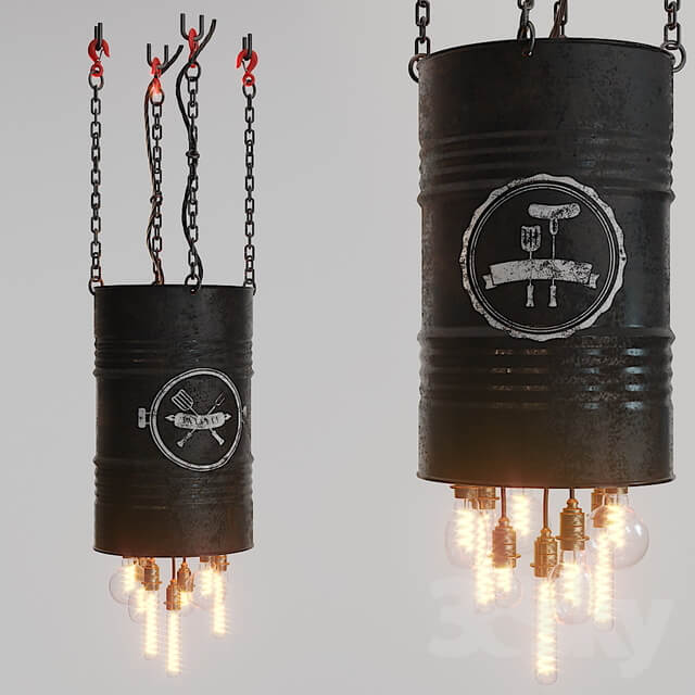 Loft barrel light Pendant light 3D Models