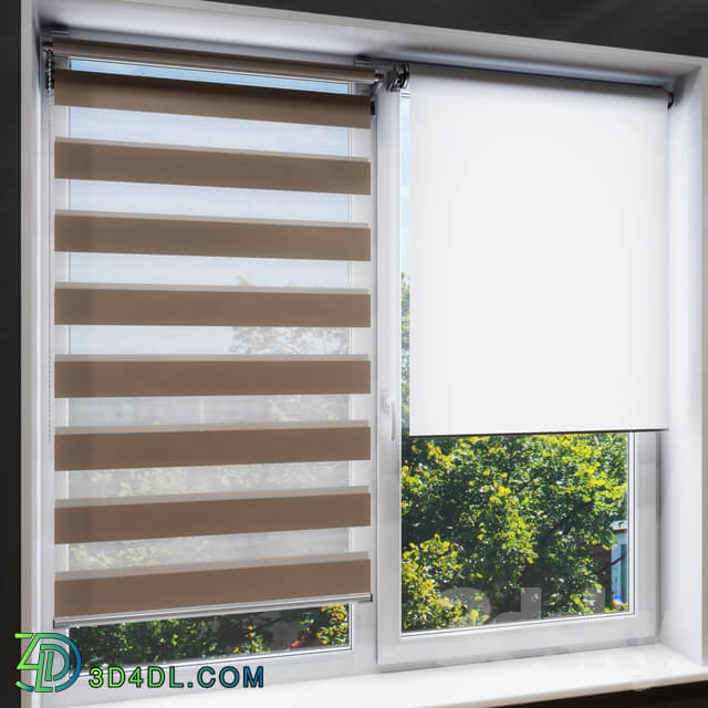 Animated roller blinds with automatic width adjustment