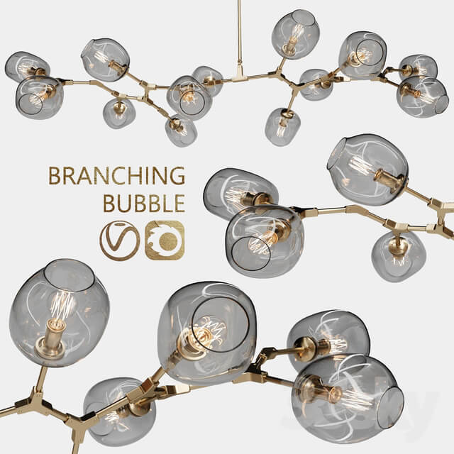 Branching bubble 13 lamps Pendant light 3D Models