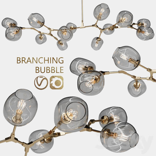Branching bubble 13 lamps Pendant light 3D Models