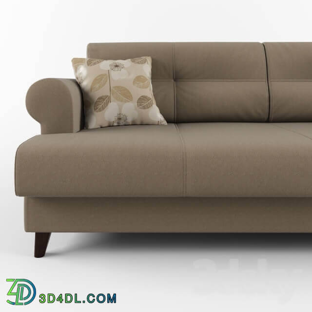 Sofa with cushions and armrests round