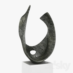 barbara hepworth curved form bronze sculpture 