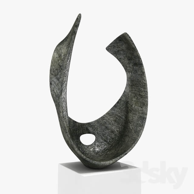 barbara hepworth curved form bronze sculpture