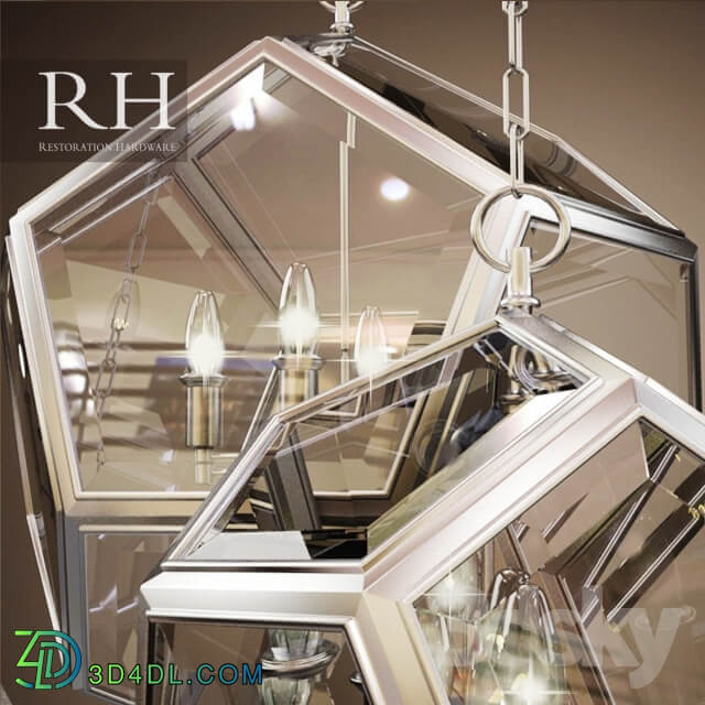 RH GEOMETRIC GLOBE PENDANT 3 size Pendant light 3D Models