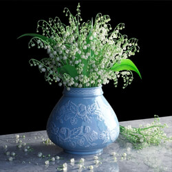 Plant Bouquet of lilies of the valley in a vase 