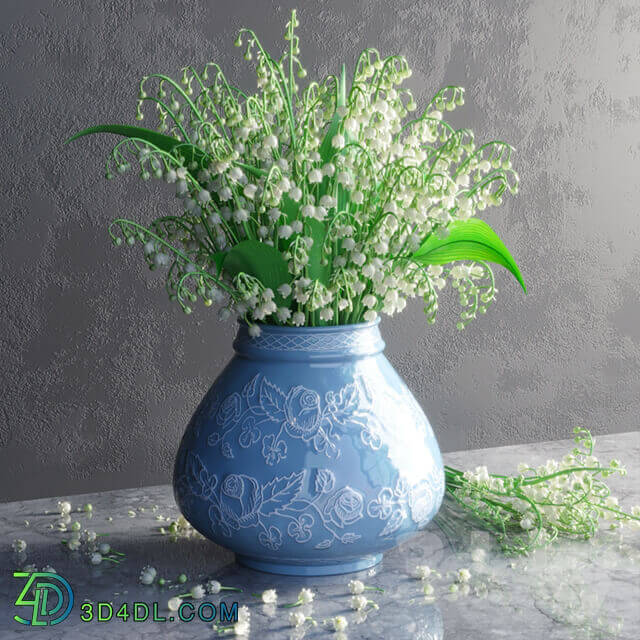 Plant Bouquet of lilies of the valley in a vase
