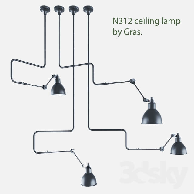 N312 ceiling lamp by Gras.