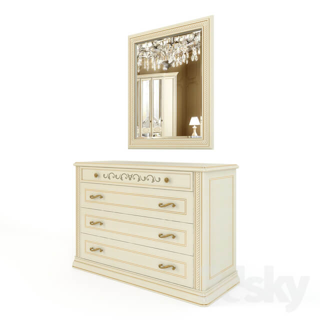 Sideboard Chest of drawer Chest of drawers and Mirror Siena Avorio