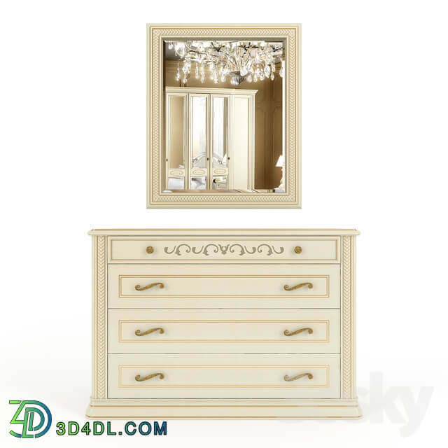 Sideboard Chest of drawer Chest of drawers and Mirror Siena Avorio