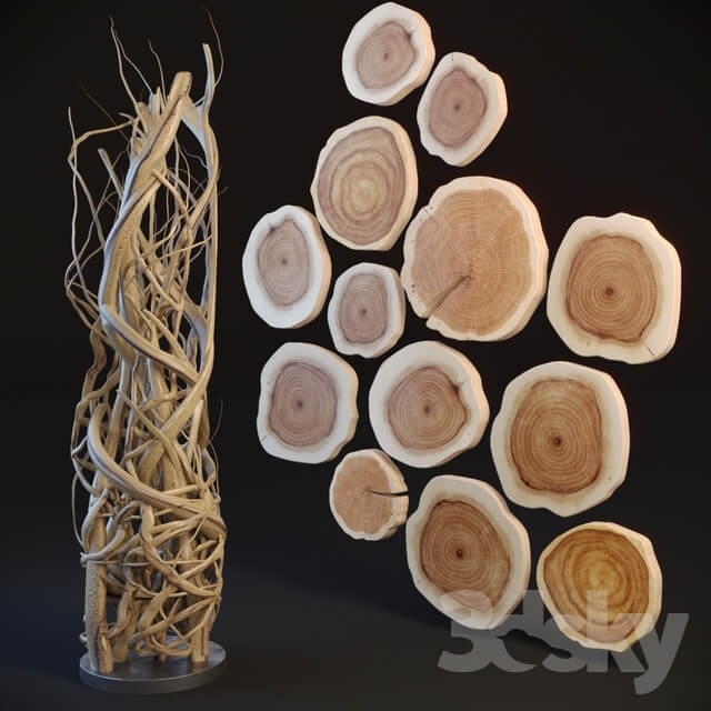 Other decorative objects Decor made of wood and twigs
