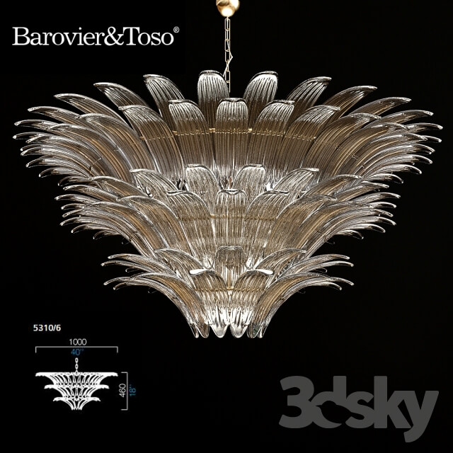 Barovier amp toso Palmette Pendant light 3D Models