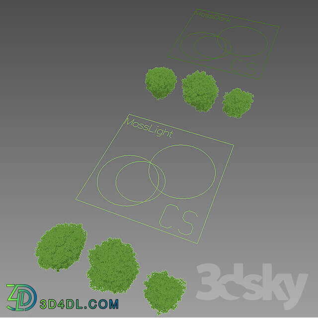 Wall from moss Fitowall 3D Models