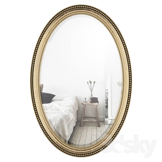 Oval Metallic Accent Mirror