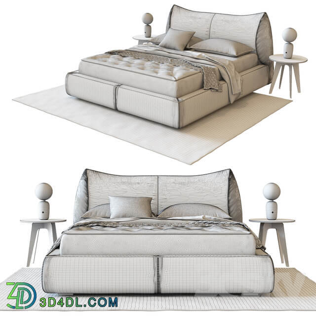 Bed Dorelan D Sign Smooth bed by Enrico Cesana