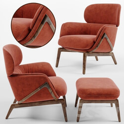 Luca Nichetto Elysia Lounge Chair and Nino Ottoman 