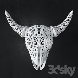 Buffalo 3D Skull Tallado 
